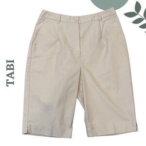 Tabi Tailored Fit Beige Neutral Shorts | Casual Summer Style | Bermuda | Size 6